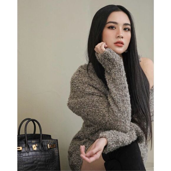 SBHN‎ Shebyhoanguyen Sweater Silver Dust Cardigan Designer Hand Knit Wool 900 - Picture 9 of 16